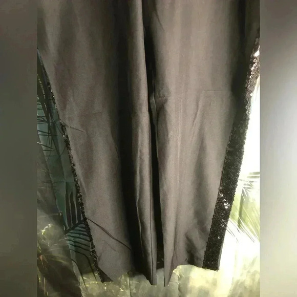 VENUS Black Sequin Trim Pants - Picture 7 of 12
